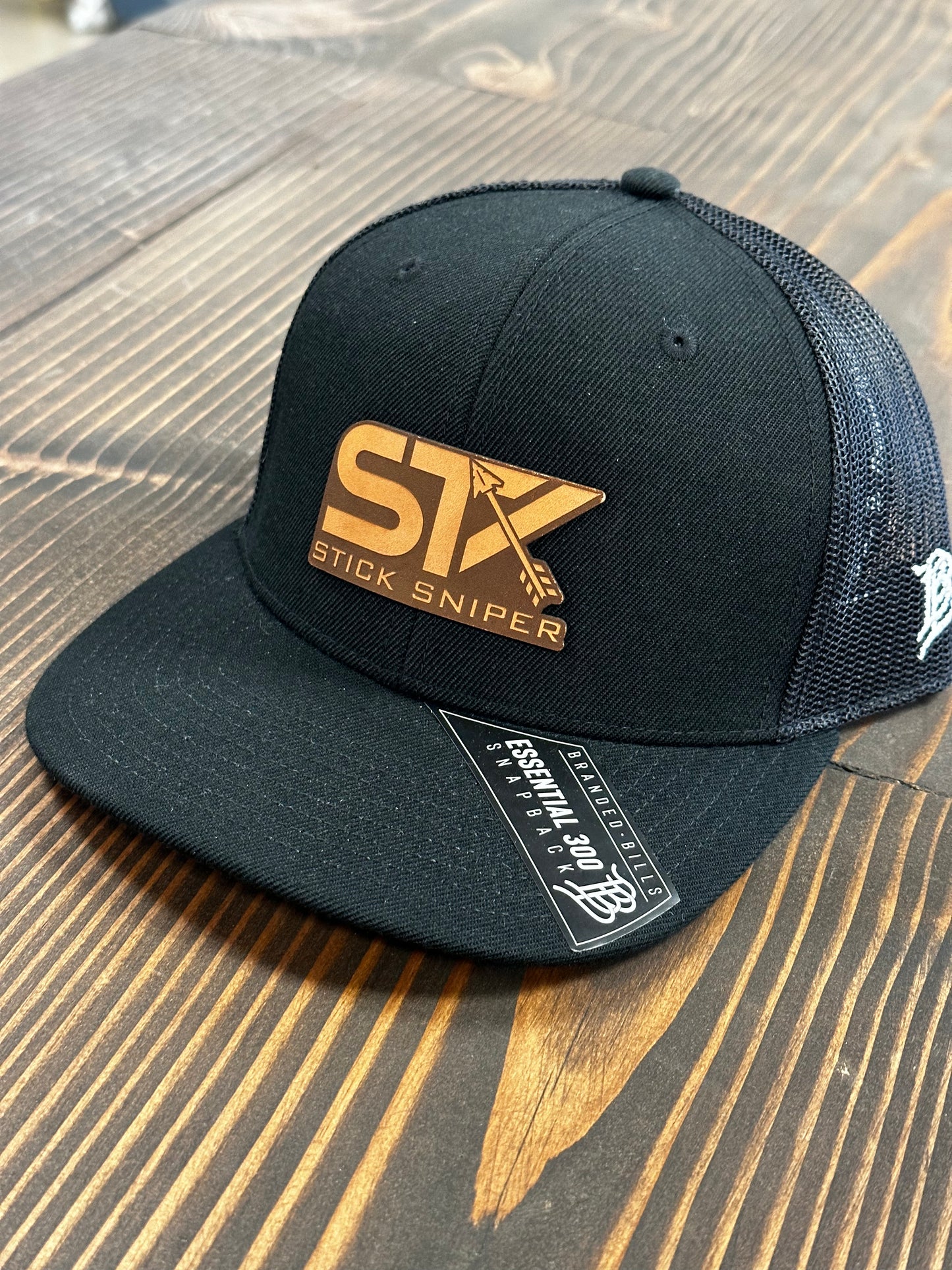Classic Black Trucker Leather STK Patch