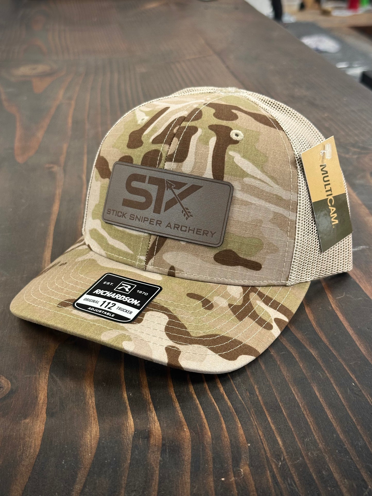 STK Multicam Trucker Hat - Leather Logo Patch
