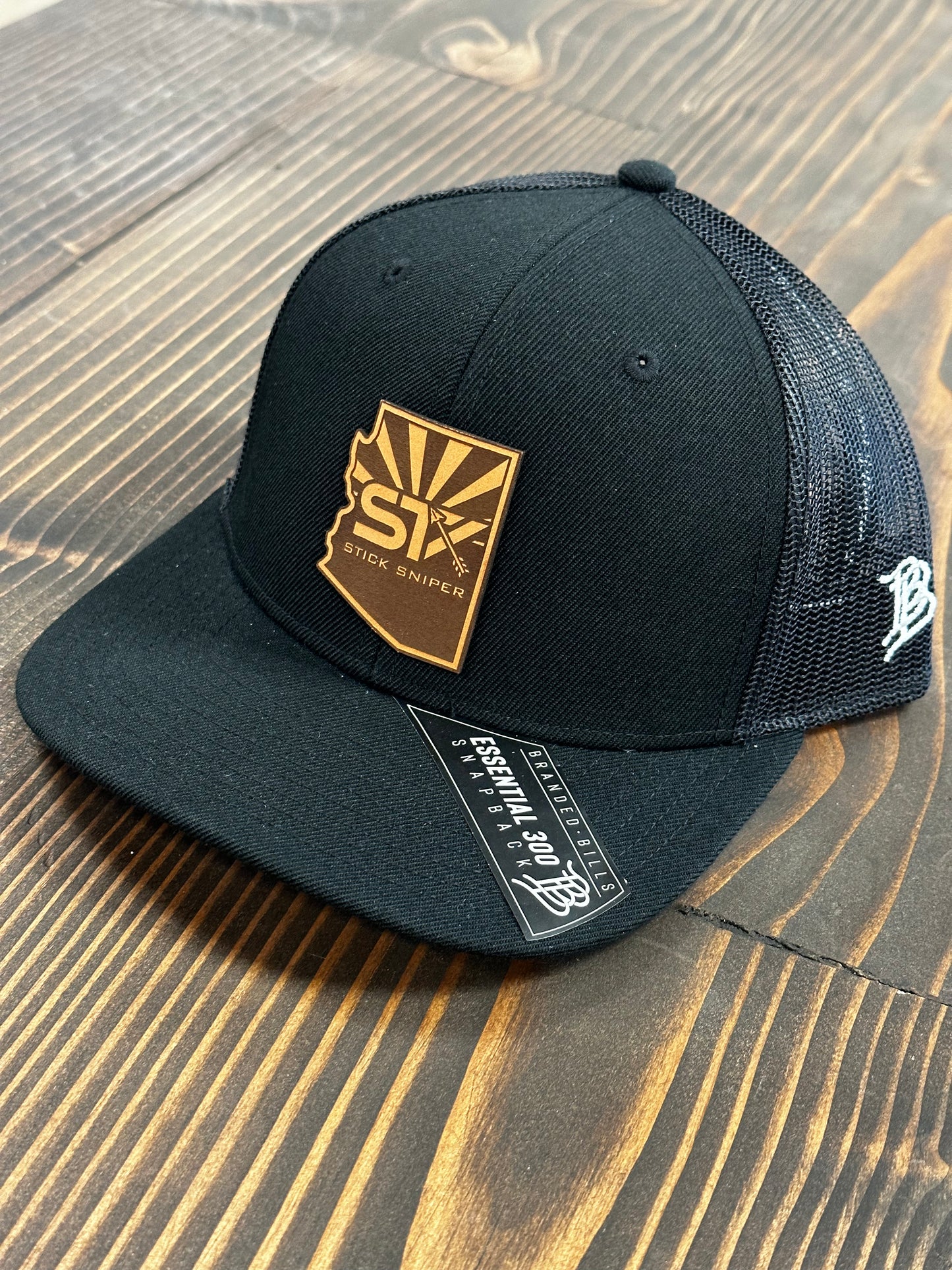 Black Trucker Leather AZ STK Patch